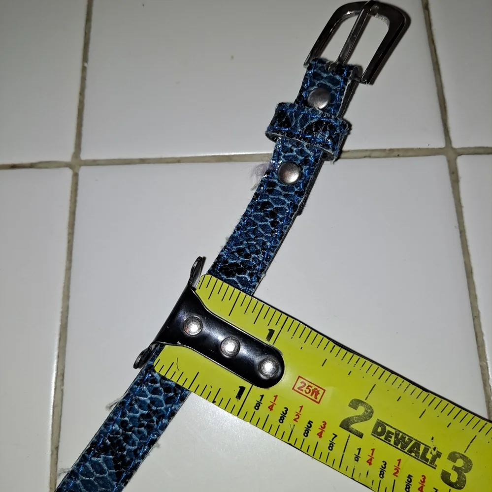 Black blue skinny belt snakeskin animal print party travel casual business cute